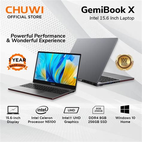 Promo Chuwi Laptop Gemibook X Inch Intel Quad Core N Gb Gb