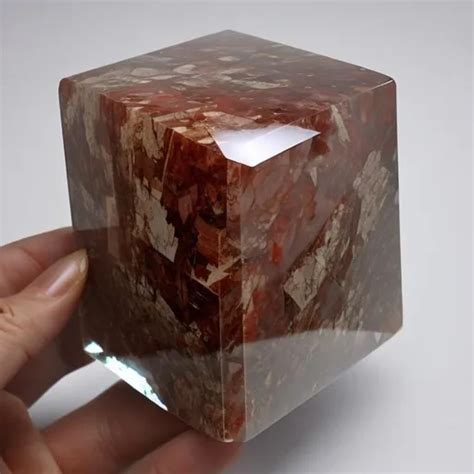 A Huge Cube Crystal Clear Jasper Stone Photorealistic