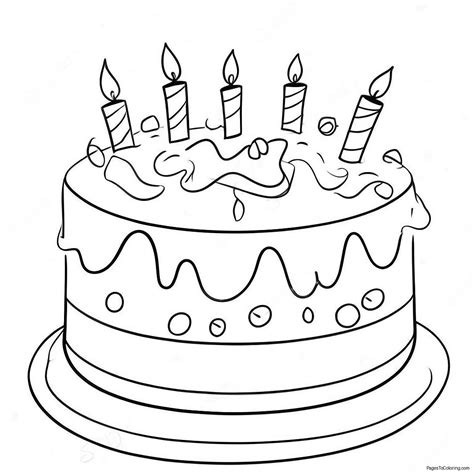 Colorful 4th Birthday Cake Coloring Page 44423 35616