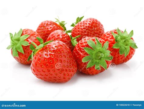 Red Strawberry Fruits Isolated On White Stock Photo Image Of Ripe