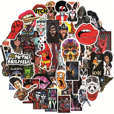 50 PCS Rock Band Logo Pegatinas Calcomanía Lot Punk Music Etsy