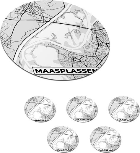 Onderzetters Voor Glazen Rond Kaart Maasplassen Limburg