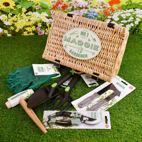 Personalized No.1 Gardener's Tool Set in Hamper Trowel | Etsy