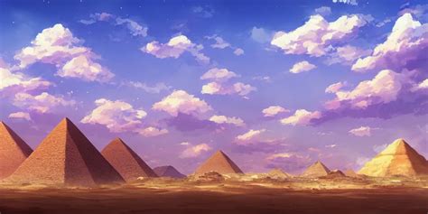 A Stunning Desert Landscape With Pyramids By Makoto Stable Diffusion