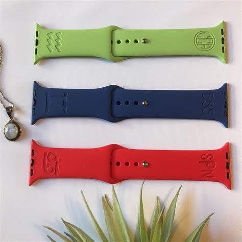Zodiac Sign Custom Monogram Apple Watch Band, 24 Colors, 38mm 40mm 41mm