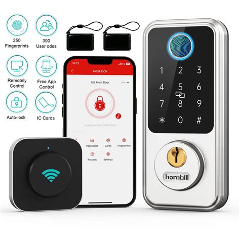 Hornbill Wifi Smart Lock Fingerprint Keyless Entry Door Lock In