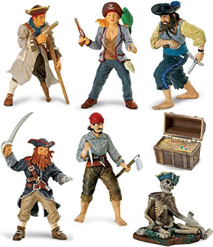 Buy Safari Ltd Pirate Set 7 Figures Captain Boatswain Ner Treasure