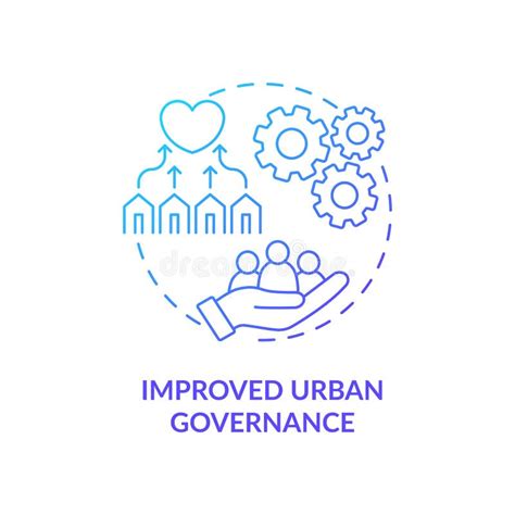 Improved Urban Governance Blue Gradient Concept Icon Stock Vector Illustration Of Outline