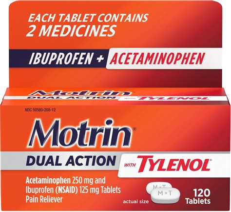 Motrin Dual Action With Tylenol Fast Acting Dual Action Pain Reliever With