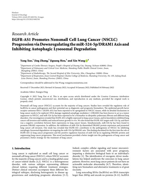 Pdf Egfr As Promotes Nonsmall Cell Lung Cancer Nsclc Progression