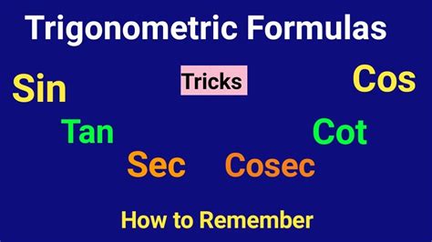 How To Remember Trigonometric Formulas Easyly Trigonometry Mathsformulas Mathstricks Maths