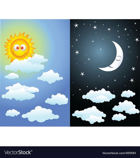 Day and night Royalty Free Vector Image - VectorStock