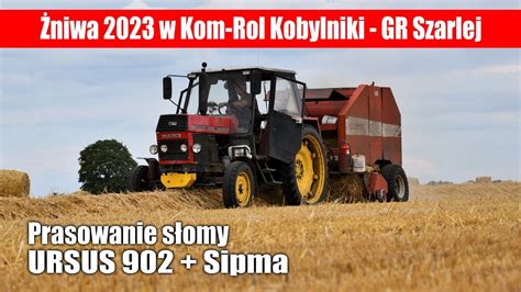 Żniwa 2023 w Kom Rol Kobylniki Ursus 902 i Sipma prasowanie słomy w