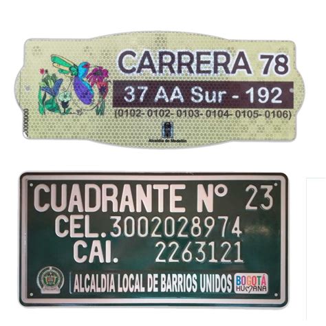 Placas Para Nomenclatura Urbananomenclature Urban Plates Nsp De Colombia