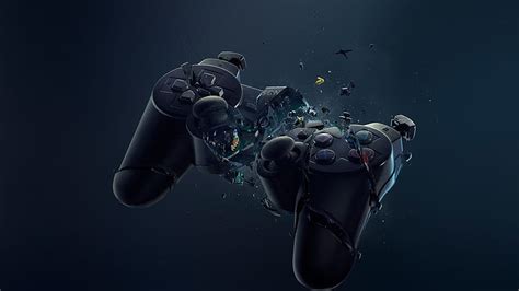 HD wallpaper: Playstation Controller Exploding Blue HD, video games ...