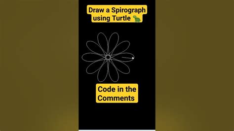 How To Make A Spirograph With A Turtle In Python Shorts Python Turtle Spirograph Math