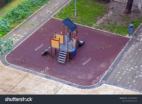 climbing  tower structure kids playground stock photo
