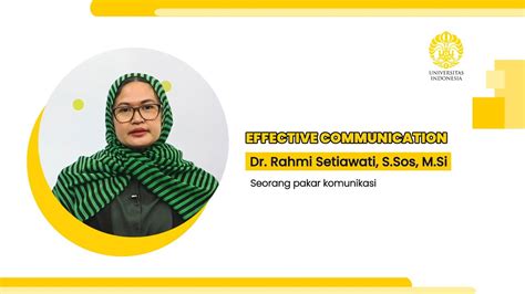 TEASER EFFECTIVE COMMUNICATION Dr RAHMI SETIAWATI S Sos M Si YouTube