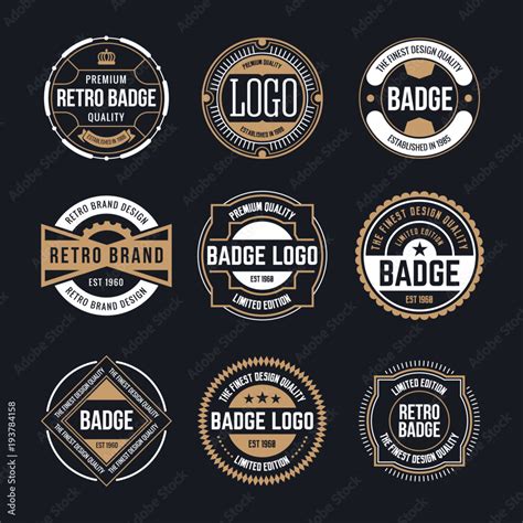 Circle Vintage and Retro Badge Design Collection Stock Vector | Adobe Stock