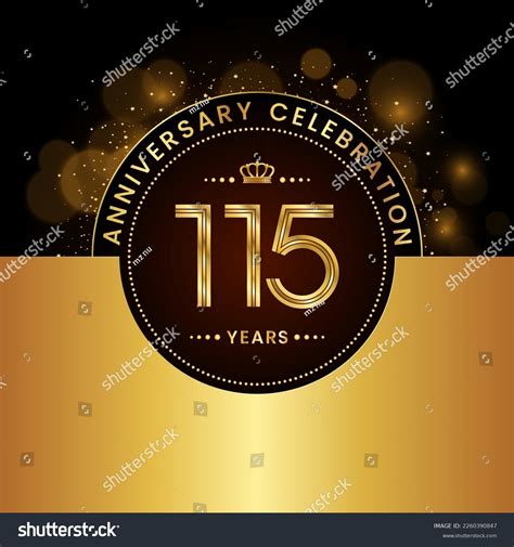 115th Anniversary Celebration Logo Design Golden Stock Vector Royalty