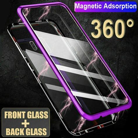 360° Full Protect Metal Magnetic Double Sided Glass Case Cover For