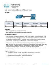 7 2 7 Lab View Network Device Mac Addresses Docx Lab View Network