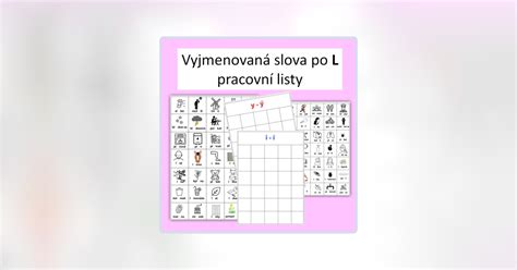 Materi L Vyjmenovan Slova Po L Pracovn Listy