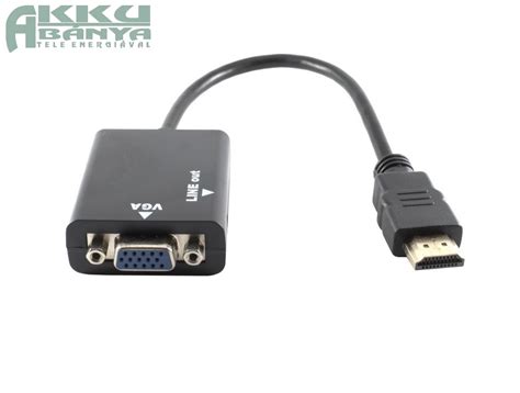 HDMI apa VGA anya átalakító 25cm fekete AkkuBánya