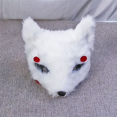 Anime Cosplay Pros Kabuki Kitsune Mask Halloween Plush Mask Masquerade Mask Ebay