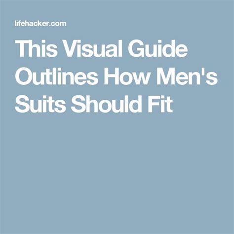 This Visual Guide Outlines How Mens Suits Should Fit Mens Suits