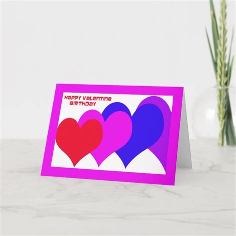 Valentine Birthday Card — Birthday Hearts | Zazzle