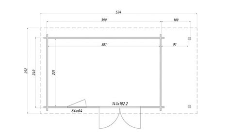 Abri de jardin toit plat Marseille 9 appentis Ep 44mm 8 80m² int