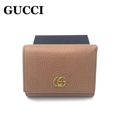 Gucci 三つ折り財布 コンパクト Ggマーモント Wホック ベージュ By メルカリ