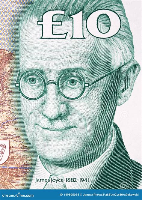 James Joyce a Portrait from Irish Money Stock Image - Image of cash