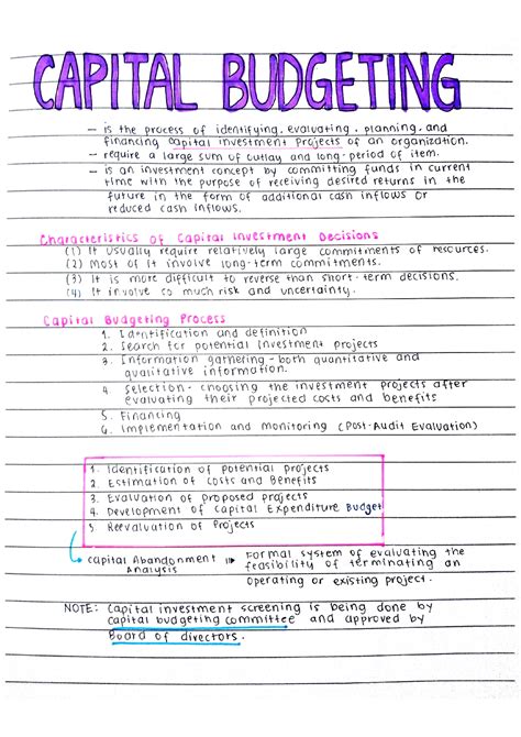 Solution Management Accounting Capital Budgeting Study Notes