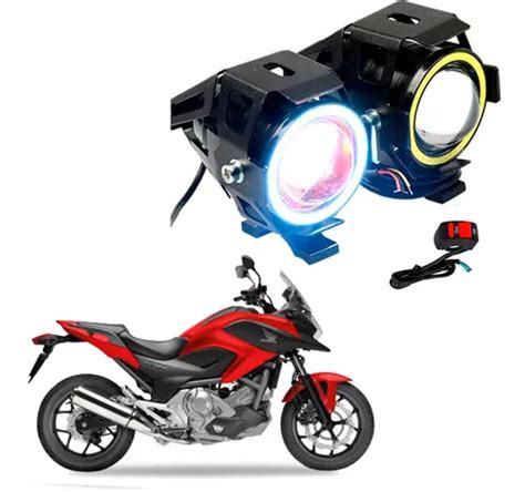 Kit Led Farol Milha Moto Honda Nc 700x Abs 2014 Angel Eye U7