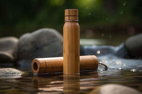 An Eco Friendly Sustainable Water Bottle Made From Bamboo Generative Ai