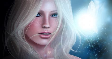 Hd Wallpaper Fantasy Art Fantasy Girl Artwork Face Blue Eyes Beautiful Woman Wallpaper Flare