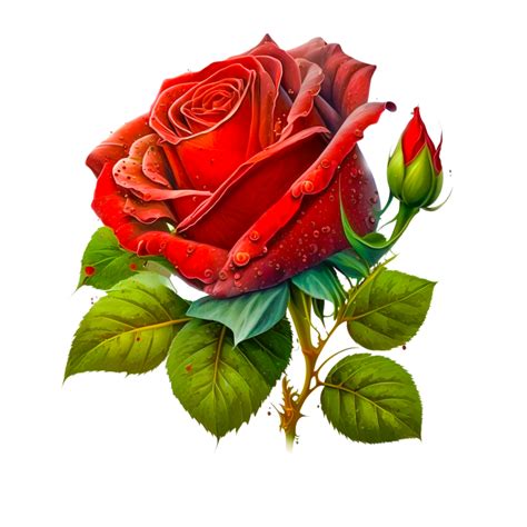 Cute Red Rose Flower 22228975 Png