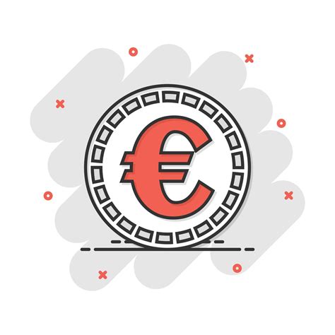 Vector Cartoon Euro Coins Icon In Comic Style Money Coin Sign