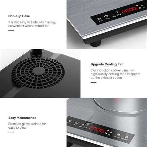 Vbgk Double Induction Cooktop 4000w Portable Induction Cooktop With Induction Burnerwith Lcd