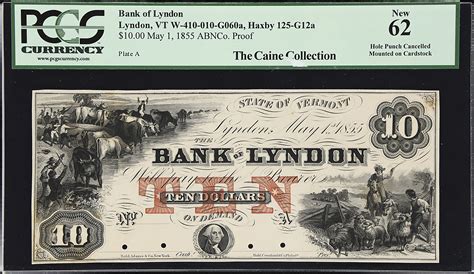 Lyndon Vermont Bank Of Lyndon Haxby 125 G12a W 410 010 G060 1855