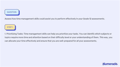 Solved Assess How Time Management Skills Could Assist You To Perform