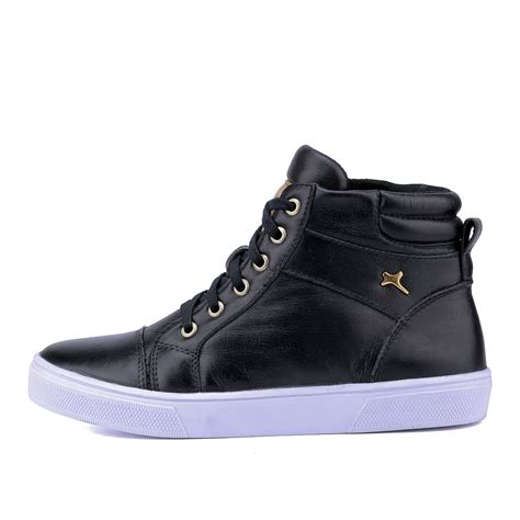 Bota Sneaker Casual Mr Gutt Em Couro Leg Timo Preto