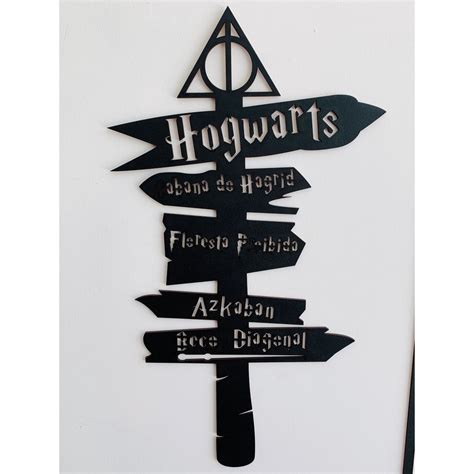 Quadro Decorativo Placas Harry Potter MDF 3mm Preto Fosco Shopee Brasil