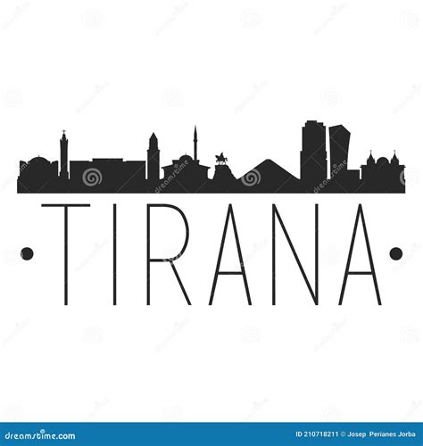 Tirana Albania. City Skyline. Silhouette City. Design Vector. Famous ...