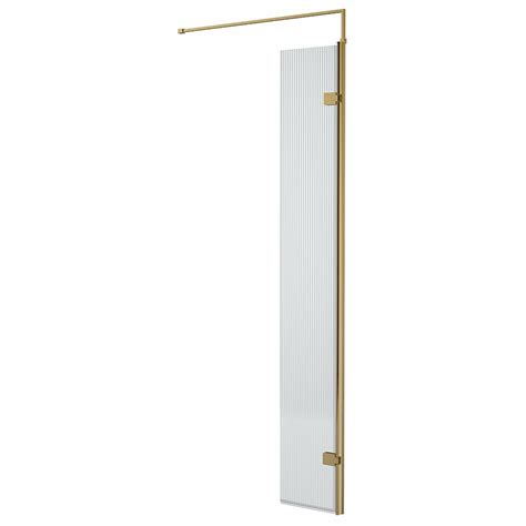 Hudson Reed Fluted Swing Wetroom Screen With Support Bar 300mm