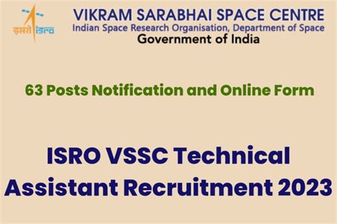 Isro Vssc Technical Assistant Recruitment