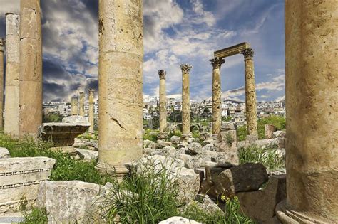 Roman Ruins In The Jordanian City Of Jerash Gerasa Of Antiquity