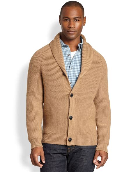 Vince Shawl Collar Cardigan In Brown For Men Lyst